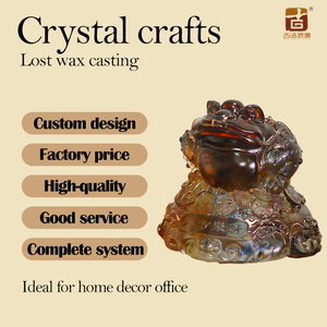 Mystical Money Frog Spirit Statue Hand gefertigte Liuli Art Glass kulptur Esoteric Wealth Talisman für Sacred Space Decor - Product Image 4