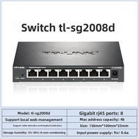 Commutateur réseau géré par le cloud TP-Link TL-SG2008D 8 ports Gigabit, gestion à distance par application et via le web pour les réseaux PME