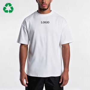 เสื้อยืดคอกลมทรงโอเวอร์ไซส์สำหรับผู้ชาย ผลิตจากผ้าฝ้ายออร์แกนิค 100% รีไซเคิล ระบายอากาศได้ดี เหมาะสำหรับออกกำลังกาย แขนสั้น - Product Image 1