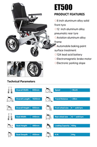 Silla de Ruedas Eléctrica Plegable, Silla Motorizada Plegable con Motor de 250w*2, Scooter Robótico de Movilidad, Scooter Inteligente con Tracción en las 4 Ruedas - Product Image 2