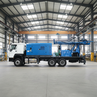 Foreuse hydraulique diesel montée sur camion GUANTUO pour puits d'eau, 500 m, avec compresseur d'air et pompe à boue