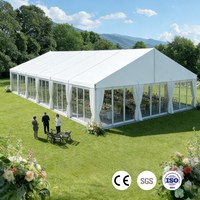 Tentes de mariage de style européen en PVC transparentes et imperméables pour banquets de vin et stockage, rouge et blanc