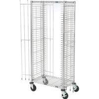 Chariot de plateau ESD à quatre roues en acier au carbone chromé de haute qualité, camions de stockage de plateau PCB à charge latérale antistatique