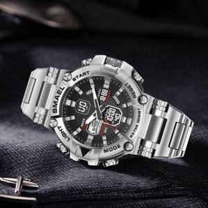 Montres pour hommes SMAEL 8096, bracelet en acier inoxydable, montre à quartz numérique - Product Image 5