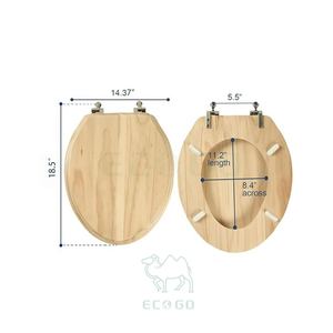 Abattant de toilette en bois allongé antidérapant moderne, tendance et élégant, de bonne qualité, en bois massif, finition brillante - Product Image 2