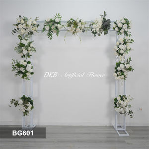 Fondo Floral 5D Enrollable de Tela, Rosas Artificiales de Seda, Fondo de Pared de Flores Verdes para Decoración de Bodas - Product Image 2