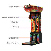 Machine de boxe d'arcade commerciale à monnayeur pour parc d'attractions, machine de jeu électronique de force de frappe