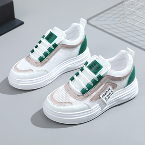 W1792 Mocassins pour femmes à tige haute, chaussures de sport en maille respirante avec semelle épaisse pour le printemps/été, look décontracté polyvalent - Product Image 6