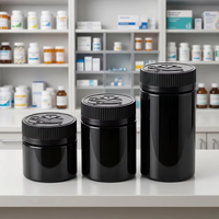 Conteneur en plastique PET hermétique et anti-odeur, avec bouchon CRC résistant aux enfants, pour l'emballage de médicaments et de cosmétiques