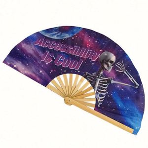 2023 Pride Parade Gay Pride Large Rave Clack Pride Rainbow Carved Classic Bamboo Hand Fan for Men Women Festival - Product Image 5