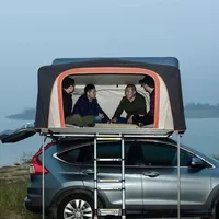 Tente de toit rigide pour voiture avec vérins à gaz, tente pop-up résistante aux intempéries pour le camping en extérieur et les activités en pleine nature