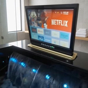 2 Baignoires d'angle de luxe avec hydromassage Bluetooth, jets d'air, fonction de levage et écran TV intégré - Product Image 4