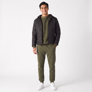 Veste matelassée noire légère pour homme, avec logo personnalisé imprimé, manches longues, meilleur design, prix abordable, collection 2026 - Product Image 1