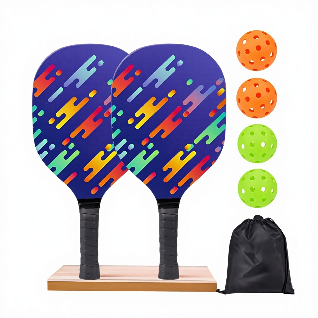 Poplar UV Printed Logo Squash Ball Racket Set with Beach Storage Bag Packaging- Cross-Border Explosions Factory