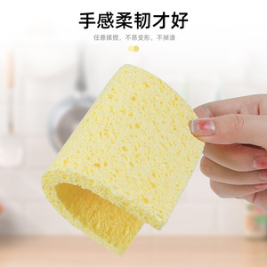 Éponge de nettoyage de cuisine rectangulaire en coton et pulpe de bois biodégradable naturelle 95x140x6mm pour casseroles et poêles - Product Image 4