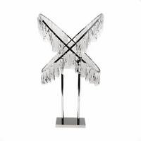Décoration et fournitures de mariage : Nouveaux accessoires de mariage, grand support à fleurs en verre doré, style luxueux, centre de table de haute qualité pour mariages