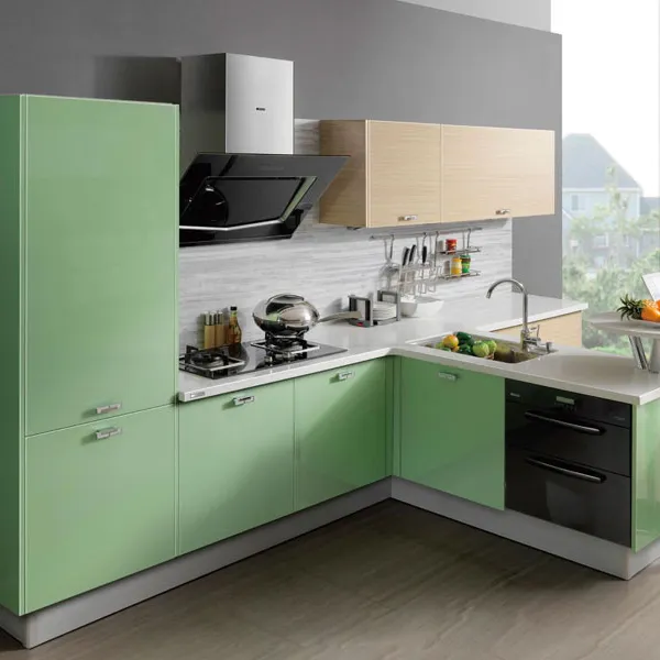 Alüminyum topuzlar mini hazır mutfak mobilyası dolap yeşil boya