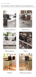 Wholesale Modern Tufted Upholstery Dining Room Kitchen <strong>Stools</strong> <strong>bar</strong> Chairs <strong>bar</strong> Chair Leather <strong>Black</strong> <strong>bar</strong> <strong>Stool</strong> with Square Back - Product Image 6