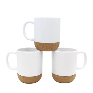 Tasses à café en céramique noire mate les plus vendues avec couvercle sans BPA, poignée ergonomique, design minimaliste et base en liège - Product Image 2