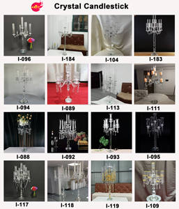 เชิงเทียนแต่งงานทรงหรูหรา สีทองใส วัสดุโลหะ ดีไซน์กระจก 6 แขน ขนาด 130 ซม. หรือสั่งทำตามขนาด - Product Image 3