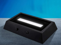 Nouveau style de veilleuses LED ultra-lumineuses avec base de lumière LED en bois noir mat décoratif Base d'affichage à LED de paysage pour cristal