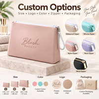 Pochette cosmétique en silicone personnalisée, étanche, pour voyage, avec sangle de poignet, options de logo OEM et fermeture éclair