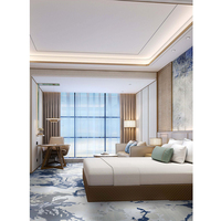 Tapis lavable pour hôtel, motif abstrait bleu océan, tapis en moquette pour suite d'hôtel haut de gamme et espace de détente