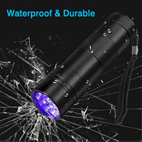 Lampe de poche UV 12 LED lampe de poche à lumière noire 395nm Mini lampe torche détecteur pour chien animal de compagnie tache d'urine de lit insecte et Scorpion