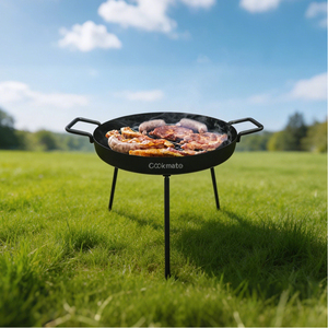 Poêle ronde à 3 pieds amovibles pour barbecue extérieur, cuisson au bois, double face, en <span class=keywords><strong>fonte</strong></span> avec revêtement céramique, ustensile de cuisine - Product Image 1