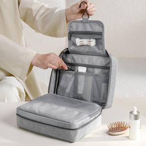 Grenz überschreitende umwelt freundliche RPET-wasserdichte Multifunktions-Kosmetik tasche mit Klett verschluss und hängenden Design taschen mit einer Kapazität von <span class=keywords><strong>3</strong></span> bis 6l - Product Image 2