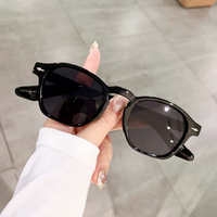 5191 Kacamata Hitam Bingkai Bulat Logam Gaya Eropa dan Amerika, Unisex, High-end, UV400
