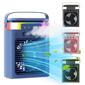 0728 Humidifier Spray Desk Fan Air Cooler Portable Desktop Rechargeable Misting Dual Humidifying with Led Light - Product Image 4
