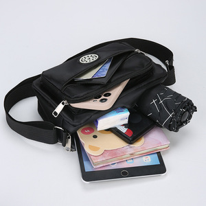 Sac bandoulière carré horizontal pour femme LJD912, 7 pouces, fermeture éclair, pochette portable multi-poches pour téléphone, violet foncé - Product Image 4