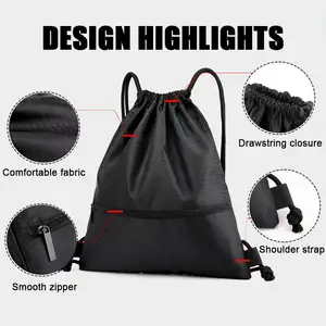 Toptan ayarlanabilir makyaj çantası açık egzersiz promosyon sırt çantası özel su geçirmez Polyester spor eğitimi İpli çanta