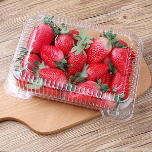 Shopping Mall Supermarket Hinged Pet PP Plastic Folding Fruit Transparent Box Fresh Vegetable and Salad Container with Lid