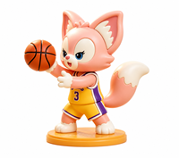 Figurine de collection tendance en PVC et ABS moulé par injection, personnalisée, en forme de renard, pour le sport de basketball, en boîte mystère promotionnelle