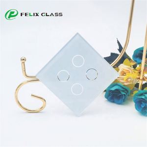 Panneau de verre électronique personnalisé 86*86*3mm Panneau de commutateur en verre trempé Couvercle de commutateur en verre noir pour interrupteur - Product Image 2