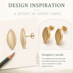 Pendientes de tuerca con diseño de marquesa, de acero inoxidable con baño de oro de 14K al vacío, pendientes minimalistas con forma de hoja, en oro y plata. - Product Image 5