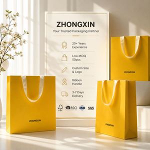 Bolsas de Compra de Papel Reciclables, Biodegradables y Ecológicas con Asas de Cuerda de Algodón, Logotipo Impreso Personalizado para Boutique de Ropa - Product Image 1