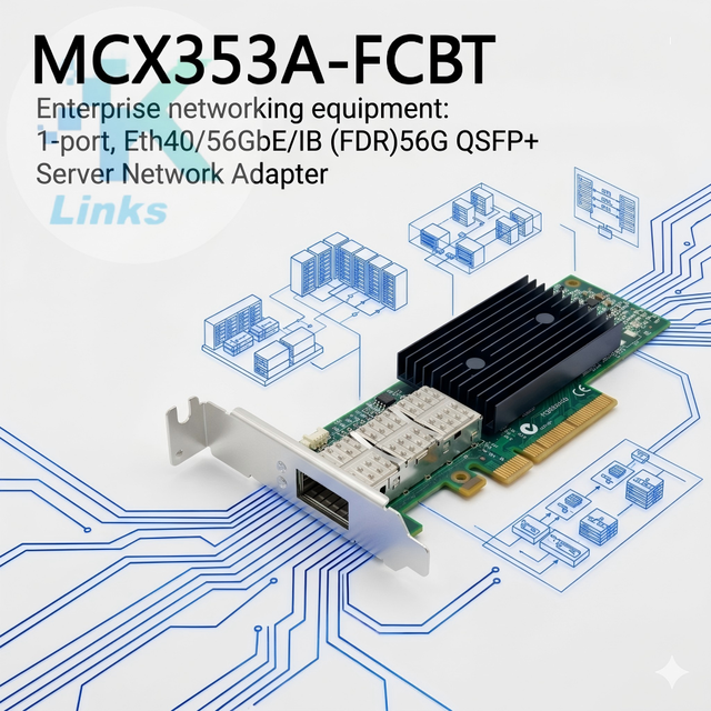 MCX353A-FCBT for Mellanox CX-3 VPI 1-Port 56GbE QSFP+ PCIe 3.0x8 Network Interface Card for Server Ethernet Adapter in Stock