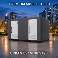 Toilettes publiques mobiles haut de gamme à 5 postes, conteneur préfabriqué, structure en acier galvanisé pour parc