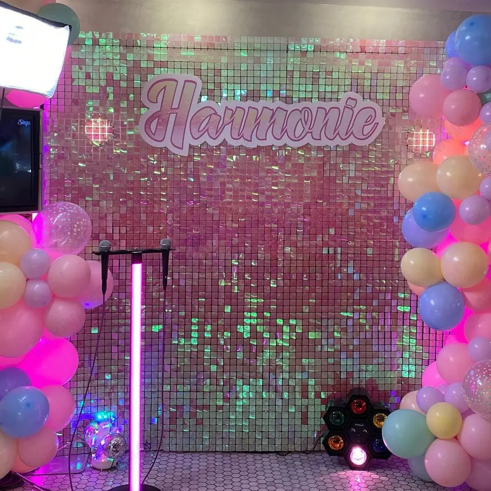 Nieuwe Kleuren Interlock Grid Panel Sequin Panelen Shimmer Muur Achtergrond Voor Bruiloft Evenementen Verjaardagsfeestje Decoratie