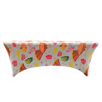 Housse de table en soie de lait élastique imprimée, entièrement enveloppante, en polyester et élasthanne, pour festivals et réunions