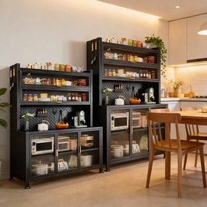 Mueble de Cocina Moderno Europeo de Madera Maciza y Metal de Varias Capas con Aparador Multifuncional para Muebles de Hogar - Product Image 5