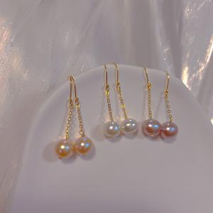 Collier en perles d'eau douce naturelles pour femmes, pièce unique, plaqué argent S925, fermoir en or 18 carats, ensemble de bijoux tendance - Product Image 3