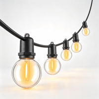 Guirlande lumineuse LED G40, étanche IP54, ampoule à filament vintage pour extérieur, guirlande décorative, intensité variable, 2700K, lumière chaude