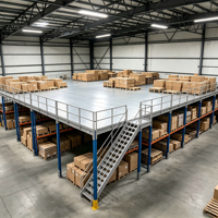HONGXIN Étagère de mezzanine robuste en acier laminé à froid sans boulons, revêtement poudré, protection contre la corrosion, niveaux personnalisables, acier massif