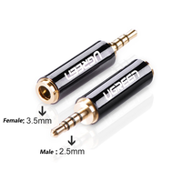 Adaptateur Ugreen 2,5 mm vers 3,5 mm, convertisseur 2,5 mm mâle vers 3,5 mm femelle, connecteur Jack plaqué or, stéréo, entièrement en métal
