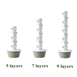 Sistema di Coltivazione Verticale Idroponico a Torre con Pompa, 9 Livelli, Materiale ABS Durevole, Alta Resa, Bianco Anti-UV - Product Image 1