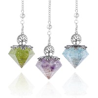 Pendule en cristal 7 chakras pour la divination, pendule en améthyste naturelle pour la protection, la méditation, la Wicca